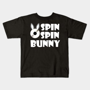 SpinSpinBunny Main Square Logo - White Lettering Kids T-Shirt